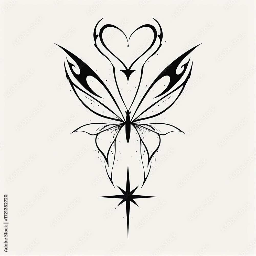Obraz premium Heart & Star Butterfly