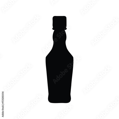 Silhouette of a bottle for alcohol or liquid in minimalist style