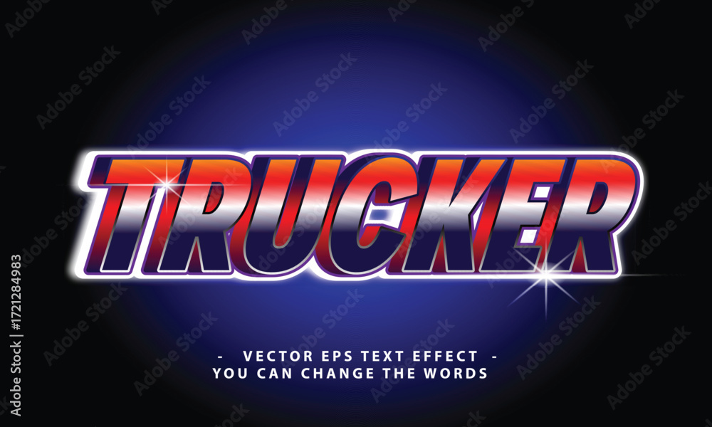 Fototapeta premium Trucker Text Effect Design Template