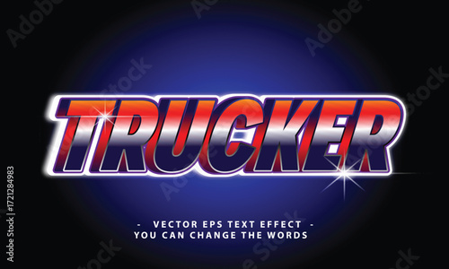 Trucker Text Effect Design Template