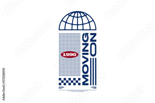 moving on streetwear fashion vector template 