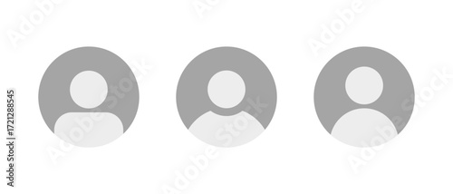Default profile picture icon set. Social media user account avatar symbol