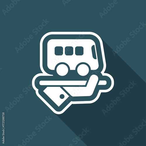 Hotel icon. Bus service.