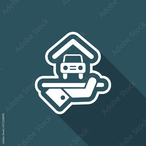 Hotel icon. Car parking.