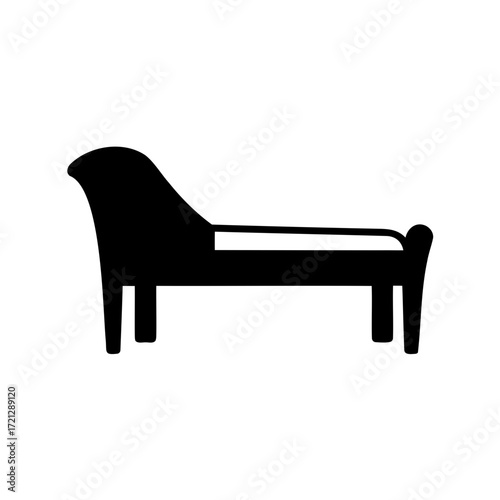 Elegant chaise lounge silhouette in black with a sleek modern design