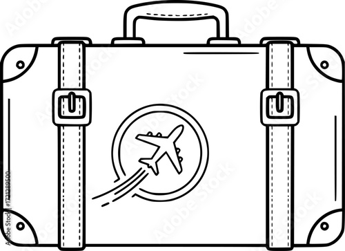 suitcase airplane travel icon vector illustration
