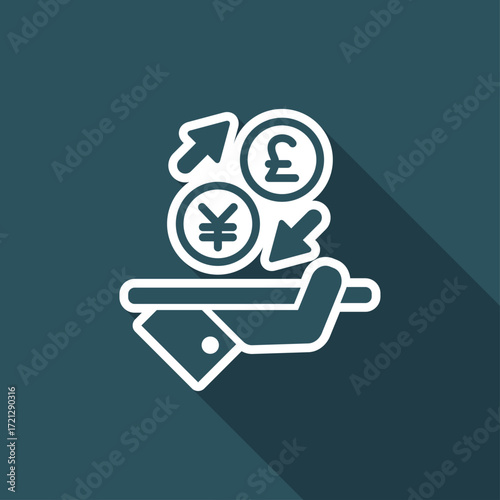 Yuan/Sterling - Foreign currency exchange icon