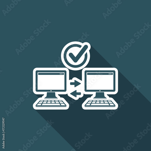 Check compueter transfer - Flat minimal icon