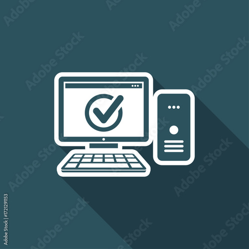 Check computer - Flat minimal icon