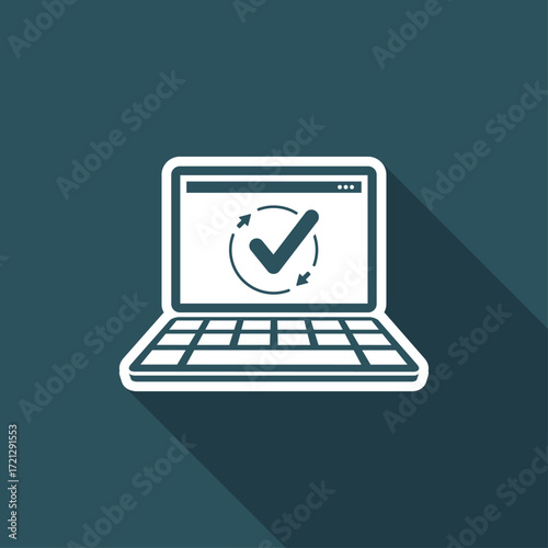 Check for computer updates - Flat minimal icon