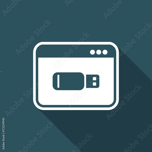 Usb memory application - Vector flat minimal icon