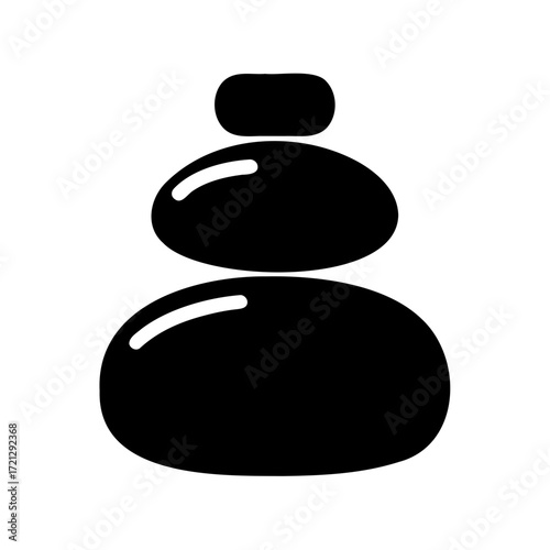 Simple black graphic of stacked stones for a zen or minimalist design