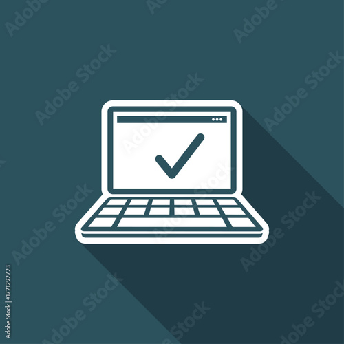 Check computer - Vector flat minimal icon