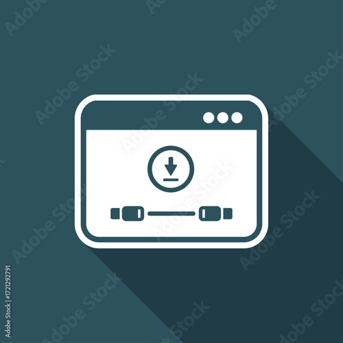 Cable download set - Vector flat minimal icon