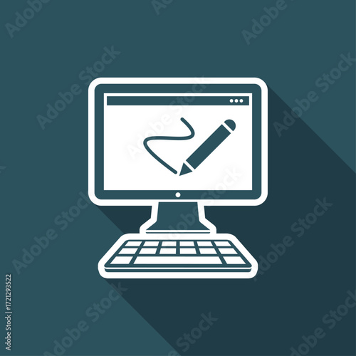 Designer application flat icon