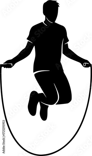 Jumping rope , Jumping rope silhouette, Jump rope skipping silhouette, Jump rope skipping, Jumping rope vector bundle