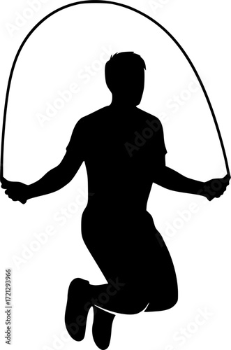 Jumping rope , Jumping rope silhouette, Jump rope skipping silhouette, Jump rope skipping, Jumping rope vector bundle