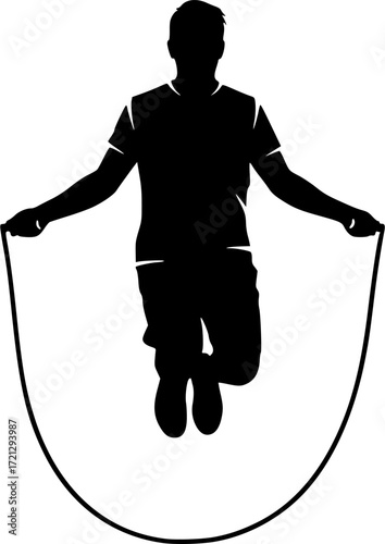 Jumping rope , Jumping rope silhouette, Jump rope skipping silhouette, Jump rope skipping, Jumping rope vector bundle