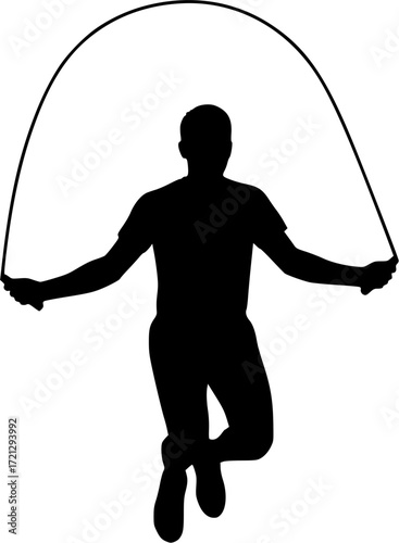 Jumping rope , Jumping rope silhouette, Jump rope skipping silhouette, Jump rope skipping, Jumping rope vector bundle