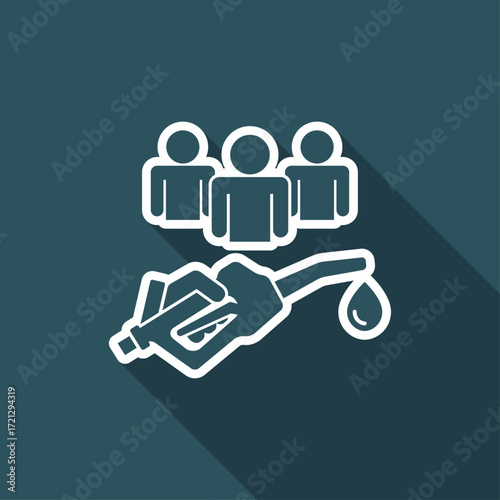 Sharing fuel cost - Vector icon