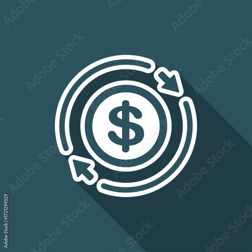 Money trade flat icon - Dollars
