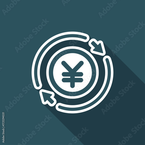 Money trade flat icon - Yen