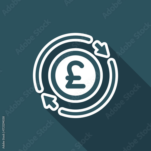 Money trade flat icon - Sterling