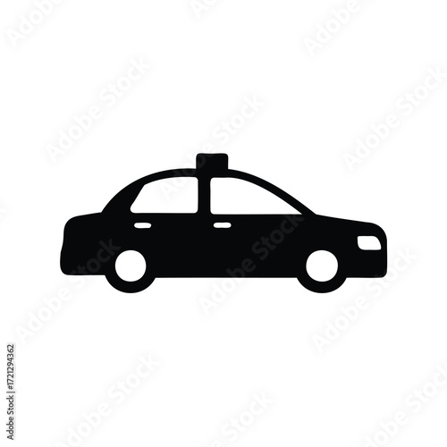 Silhouette of a taxi cab car, vehicle transportation with its recognizable light