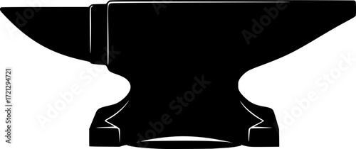black anvil, silhouette, isolated on white background, blacksmith tool

