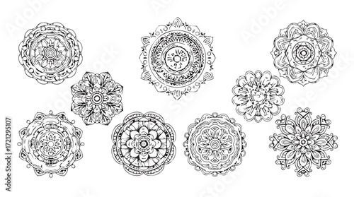 Intricate mandala patterns collection geometric abstract designs decorative ornaments for design projects silhouette