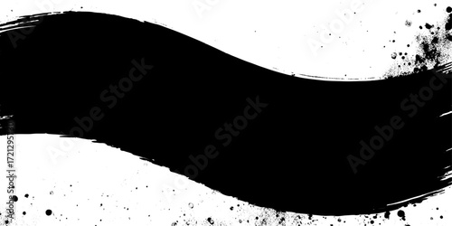 Black ink brush stroke zigzag vector design element for grunge texture. make-up cosmetic mascara brush stroke on white. Watercolor brush stroke isolated.