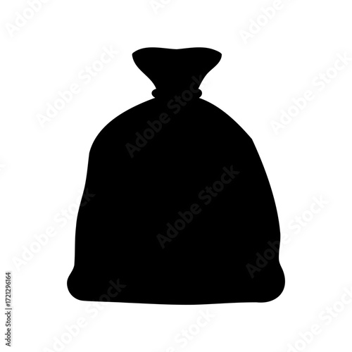 Mysterious Silhouette A Sack Full of Secrets in Black and White Illustration