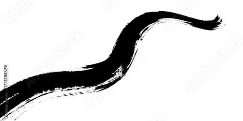 Black ink brush stroke zigzag vector design element for grunge texture. make-up cosmetic mascara brush stroke on white. Watercolor brush stroke isolated.