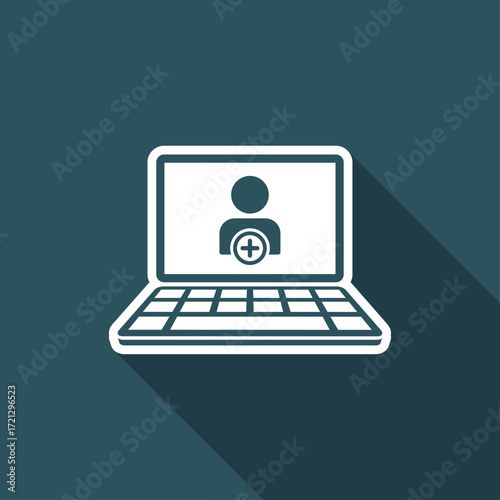 Add web contact - flat icon