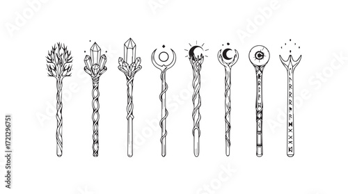 Ornate antique spoons collection displaying intricate designs and vintage craftsmanship detail silhouette