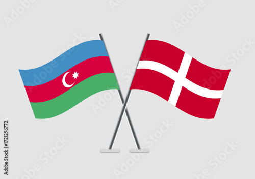 Azerbaijan and Sovereign Military Order of Malta vector flags symbolizing international bond