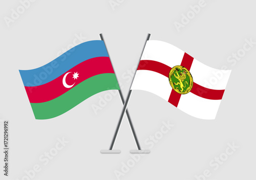 Azerbaijan and Alderney vector flags in symmetrical crossed layout