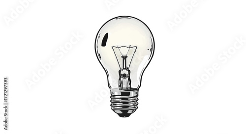 Isolated, bright light bulb representing an idea