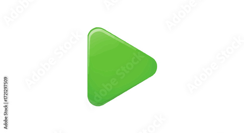 A 3D green arrow icon for a glossy web player