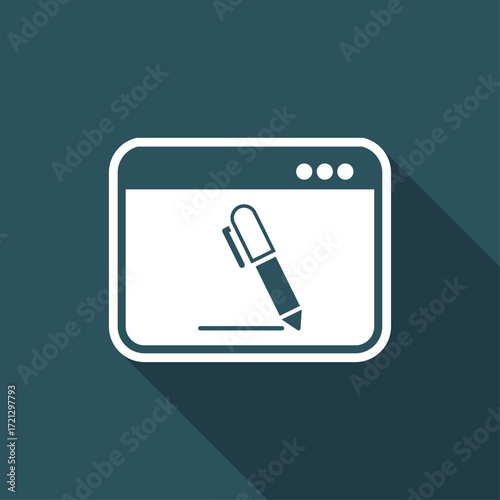 Icon of application for handwriting