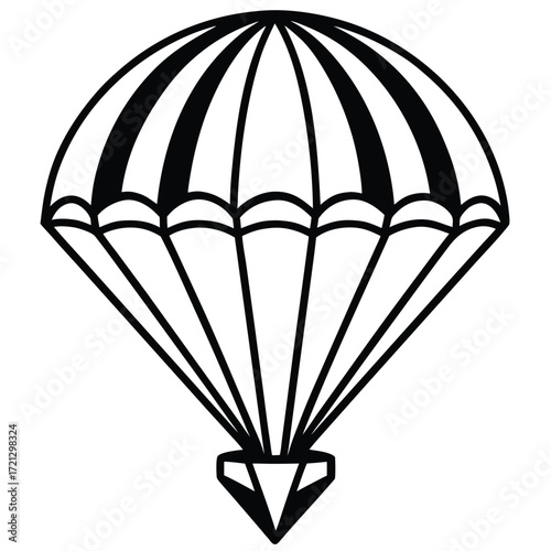 Classic parachute silhouette for airborne operations