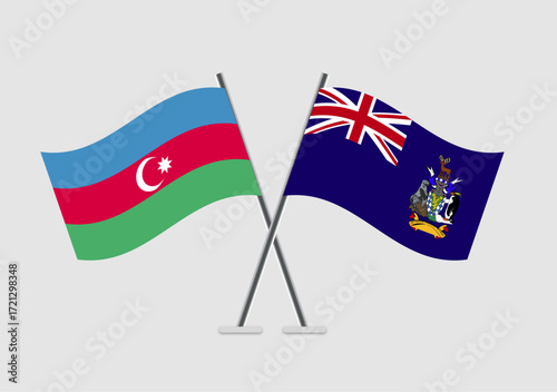 Azerbaijan and South Georgia and the South Sandwitch Island vector flags graphic for civic engagement