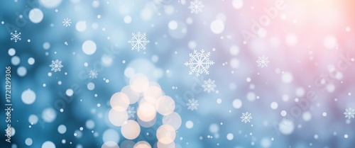 Soft, white Christmas snowflakes falling on a blurred winter background,  light,  white