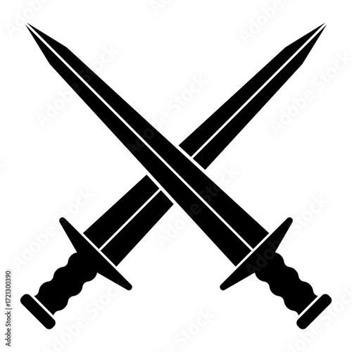 Crossed Daggers or Short Swords Silhouette