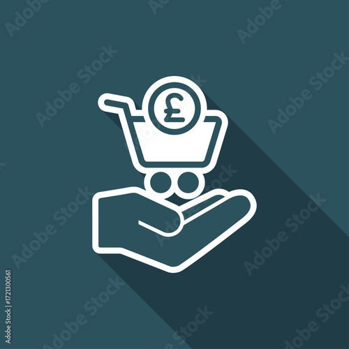 Sterling shopping cash - Minimal modern icon