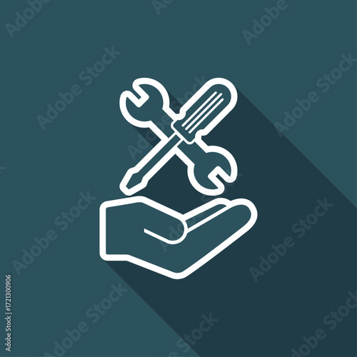 Technical assistance flat icon