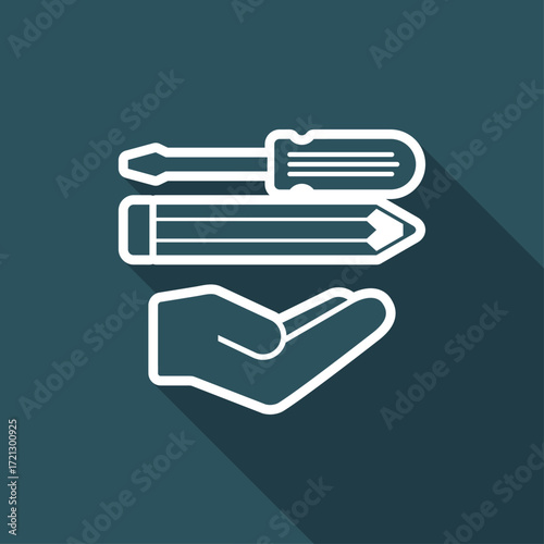 Custom assistance flat icon