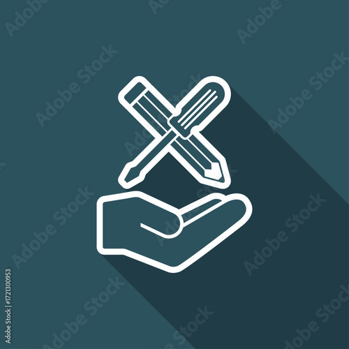 Custom assistance flat icon