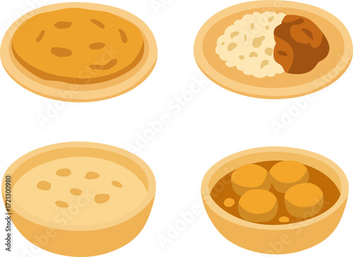 set of indian food
