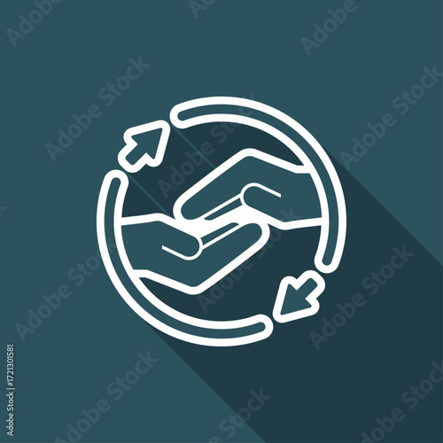 Mutual assistance - Vector minimal icon